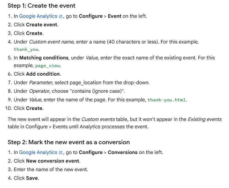 GA4 Create Event Conversion