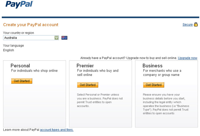 create new paypal account